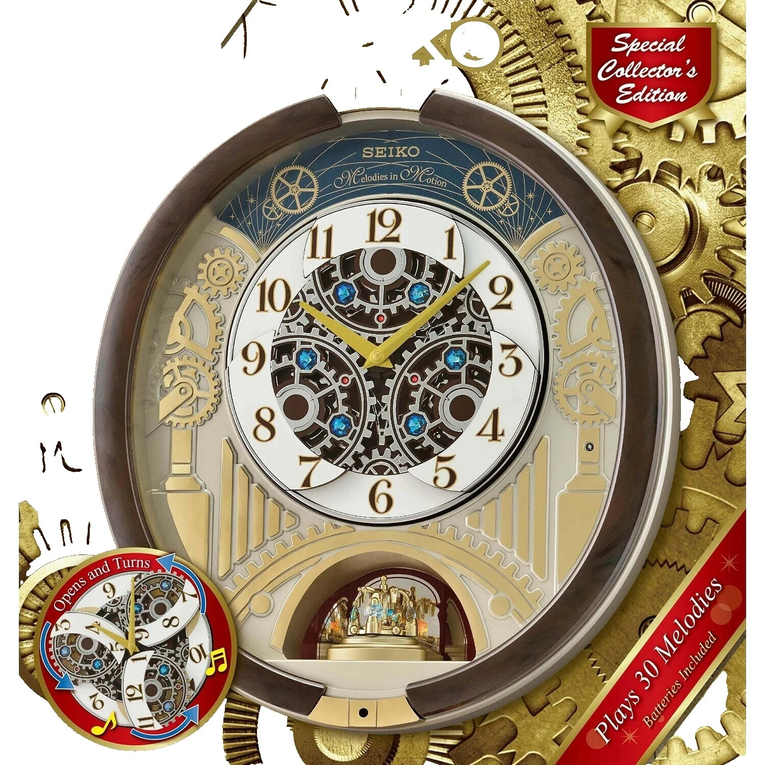 Праздничные настенные часы Seiko