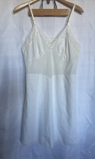 Lorraine Vintage Women's Cami Slip Size 40 White Lace Trim Cotton Blend.