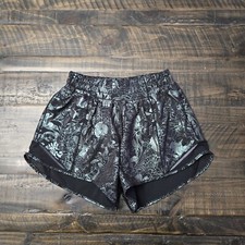 Lululemon Hotty Hot Shorts 4" Black Teal Metallic 2