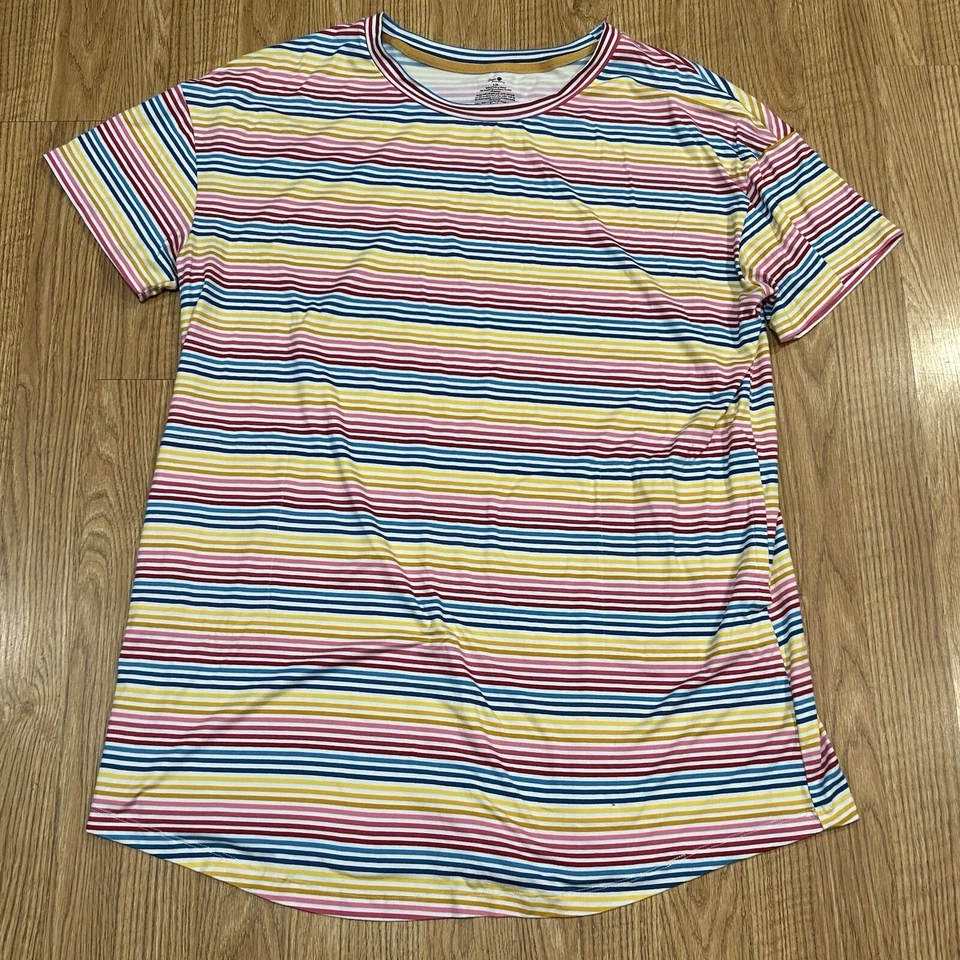 Lot of 2 Secret Treasures L/XL Short Sleeve Sleep Shirts Pink Sheep Striped - Image 2 of 4