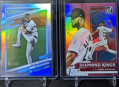 Sandy Alcantara Silver Foil #d /300 Season Stat Line 2021 Donruss + 22 Pink DK19