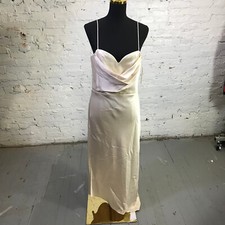 Alice + Olivia Dress Womens 12 Kiyoko Champagne Sweetheart Cowl Neck  $ 495 asd