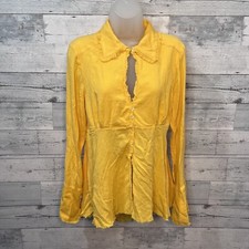 Urban Outfitters UO Lenna Open-Back Babydoll Shirt Top Buttondown L