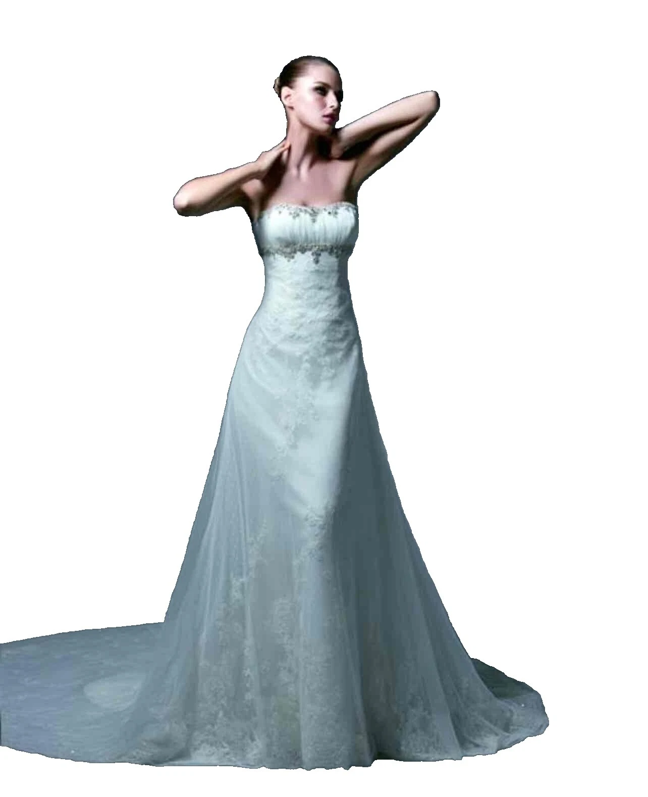 Sequin Lace Boat Neck Wedding Dresses