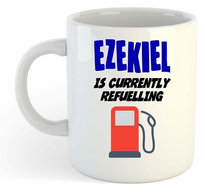 Ezekiel Ist Aktuell Tanken Becher - Lustig, Geschenk, Name, Personalisiert