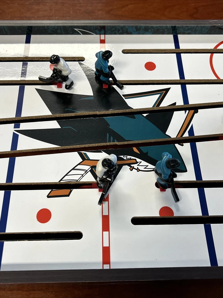 Barra de mesa San Jose Sharks NHL hockey nueva en caja 365 regalo futbolín tipo disco de juego Foto 4 de 4