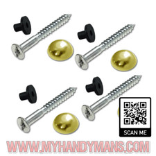 Mirror Screws Brass or Dome Capped with Washer Grommets Various Sizes and length