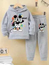 2pc Toddler kids boy mickey Hoode+ pants clothes set Size 4Y