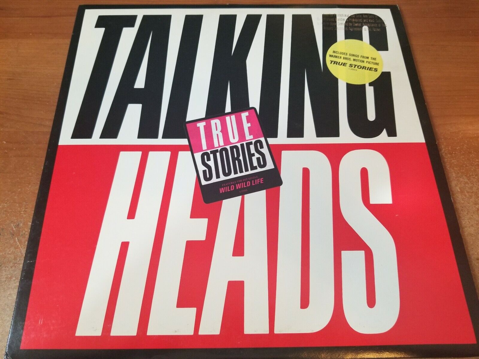 Talking Heads: True Stories, 9 Tracks, 12 in LP Record w / Hype Sticker