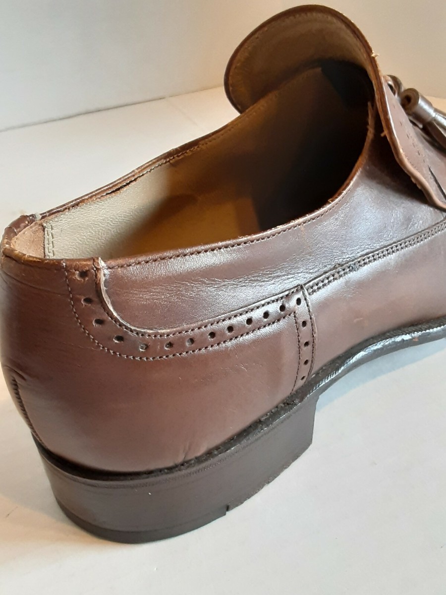 VINTAGE NETTLETON MENS TASSLE LOAFER IN DRK BROWN SIZE 8.5D-used Nettleton Tassel Loafers Brown Mens Size 8.5 B/D Dress Shoes  main image 3