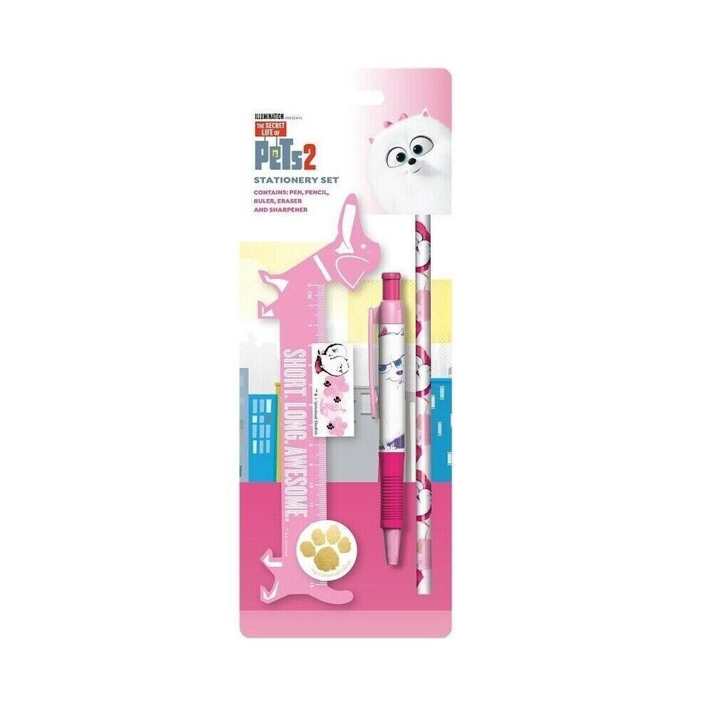 The Secret Life of Pets 2 Stationary Set School Fun Kids Pencil Eraser Ruler New