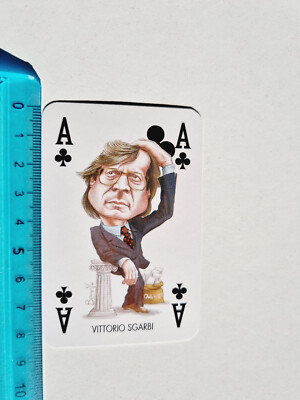 VITTORIO SGARBI CARD RARE CARTA LA VOCE BORGHESE 90s VINTAGE ORIGINAL