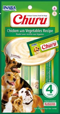 Churu Sticks von INABA Hundeleckerli - Huhn Gemüse Geschmack 4 x 14g weich 