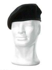 BASCO MILITARE TIPO SPAGNOLO NERO CON BORDO IN TESSUTO ESERCITO ITALIANO