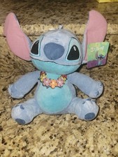 NEW 9" Disney Lilo  Stitch w/ Hawaiian Lei Plush Stuffed Animal