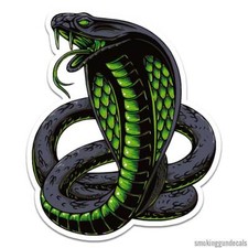 Cobra Green Snake, Vinyl Decal Sticker, Indoor Outdoor, 3 Sizes, 12602