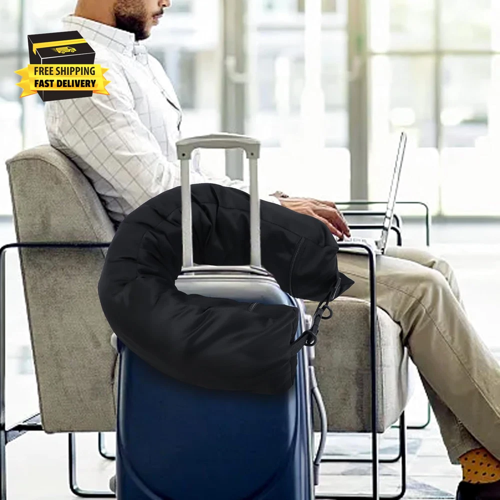 Travel Pillow Stuffable with Clothes Adjustable Stuffable Travel Neck Pillow, Wa