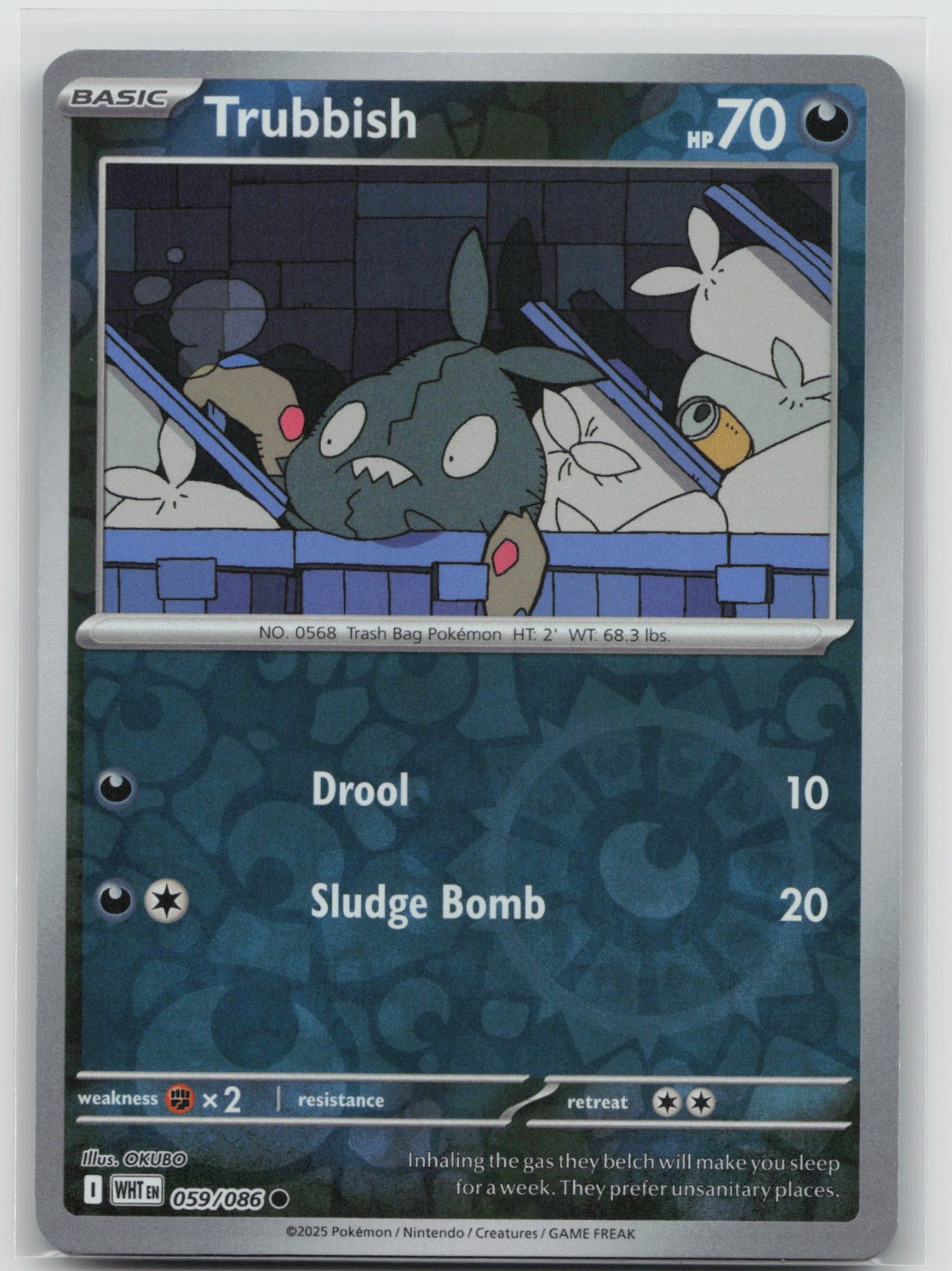 Trubbish Reverse Holo Common SV: White Flare 059/086 LP-NM