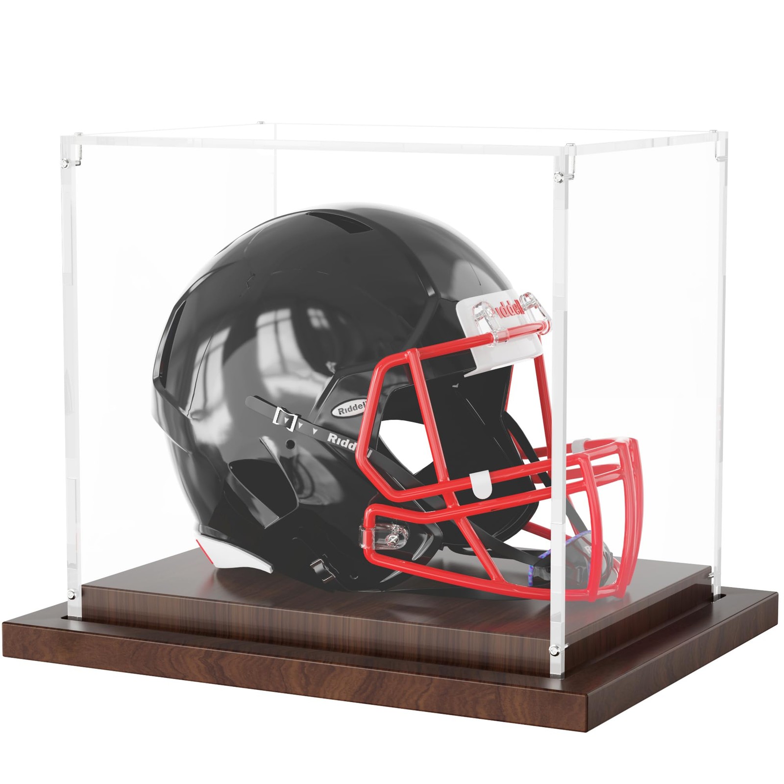 Display Case With Wood Base, Clear Case,