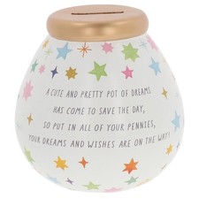 Pot of Dreams Stars Ceramic Money Pot – Break to Open Savings Jar Gift