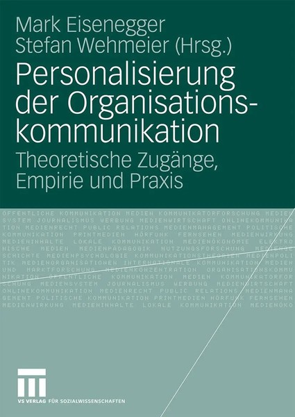 Stefan Wehmeier (U. A.) | Personalisierung Der Organisationskommunikation | Buch-image