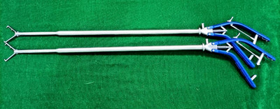 2pc Laparoscopic Tenaculum Forceps 12mmx460mm Double Action Reusable Instruments