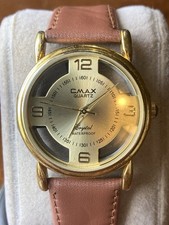 Vintage Cutaway Dial Cmax Crystal Quartz Men’s Watch 32mm