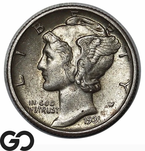 1931-D Mercury Dime, Choice AU++/Unc Better Date Denver Issue
