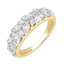 1.30 Ct Certified Lab Grown Diamond Cluster Wedding Band 9Ct Solid Yellow Gold