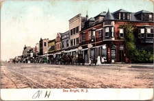 Postcard Street Scene Sea Bright New Jersey 1908