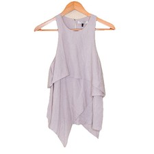 Halston Heritage Y2K Silk Top Womens Size S Ruffle Tiered Fairy Asymmetrical