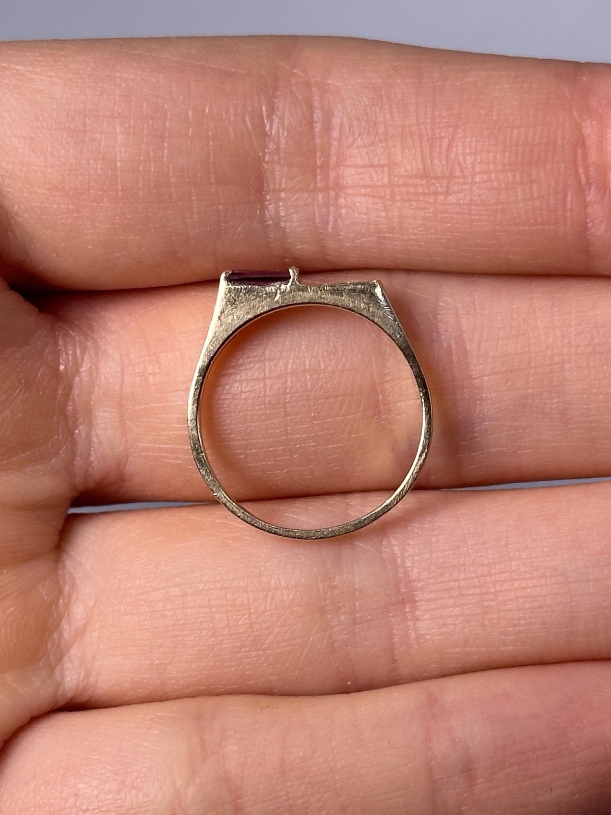 Solid 14K Yellow Gold Band Ring & Ruby & Natural … - image 3