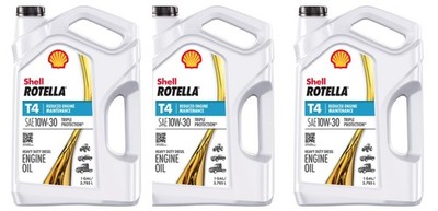 Shell Rotella T4 Triple Protection 10W-30 Diesel Engine Oil, Case 3 - 1 Gallons