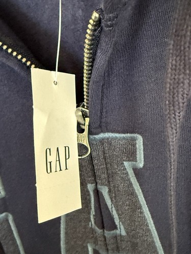 Sudadera con Capucha Gap Logo Tapiz Azul Marino Cremallera Completa Arco -M Nueva con Etiquetas $49.99 - Imagen 8 de 17