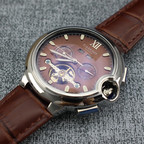 46MM seiko Men Tourbillon Skeleton Automatic Mechanical Classic Luminous Watch - Picture 3 of 10