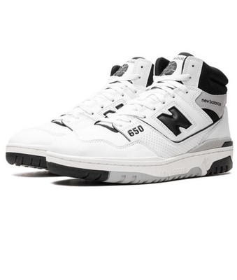Men New Balance NB 650 R Mid Top Athletic Sneakers White/Black
