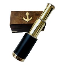 Telescope with Anchor Box - Sailor 6" Nautical Brass Handheld Pirate
