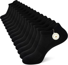 7 Pairs Mens Ankle Socks Cotton Low Cut Athletic Breathable 7 Pairs Black