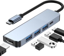 5 in 1 USB C Hub 4K HDMI 100W PD USB 3.0 Multiport Adapter Dock Station