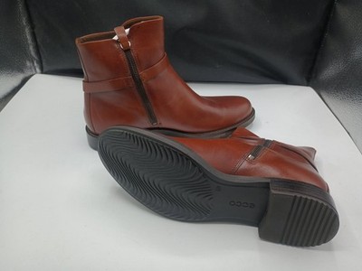 Ecco - Women's Sartorelle Mid Cut Buckle Boots, Cognac, Size 9-9.5 (Slight Wear)
