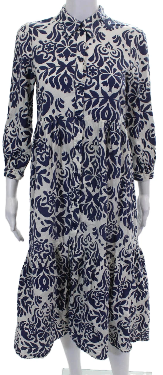 Zara Womens Shirt Dress White Floral Long Sleeve Button Size XS
Opens in a new window or tab