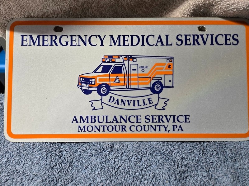 Danville ,PA Ambulance Service License Plate