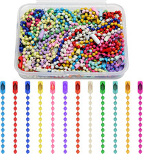 100 Pcs 2.4 Mm 4.7Inch Ball Chain for Keychains Dog Tags Jewelry DIY Colorful