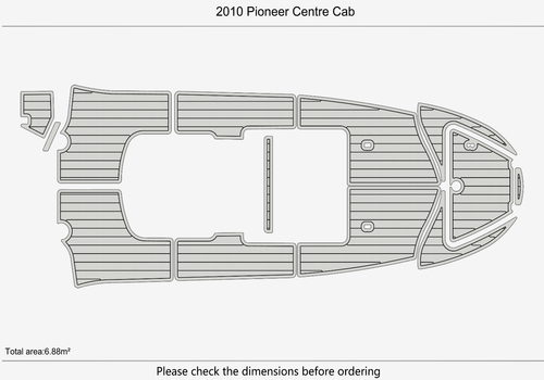 2010 Pioneer Centre Cab Anti-slip mat Custom EVA teak marine faux mat deck floor - Foto 3 di 13