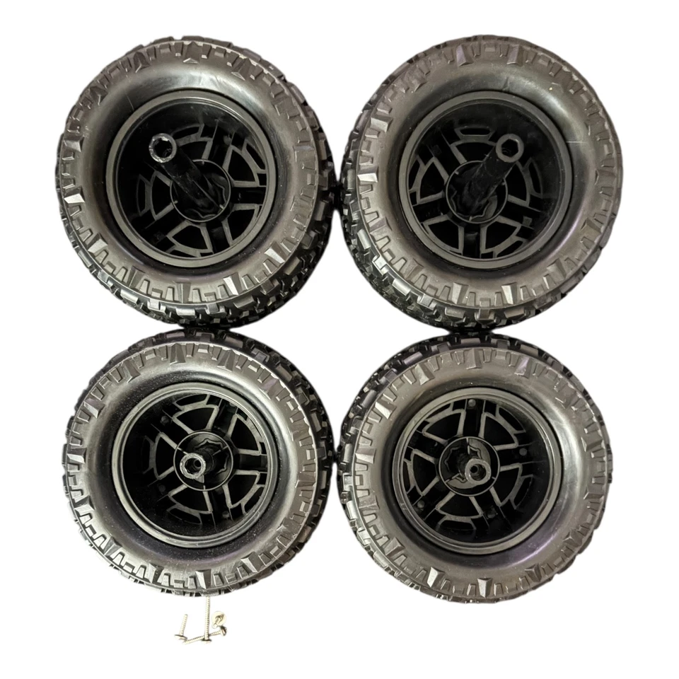 Комплект из 4 колес для радиоуправляемого грузовика шины синие ободы протекторы для бездорожья замена масштаб 1:10 - Изображение 2 из 2