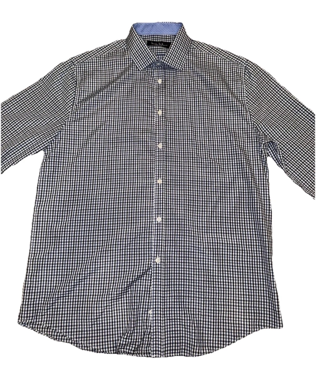 nicole miller men's dress shirts Nicole Miller Men's Slim-Fit Dress Shirt - Black