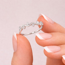 Damen Ring 925 Sterlingsilber Zirkonia Elegant Fein Minimalistisch