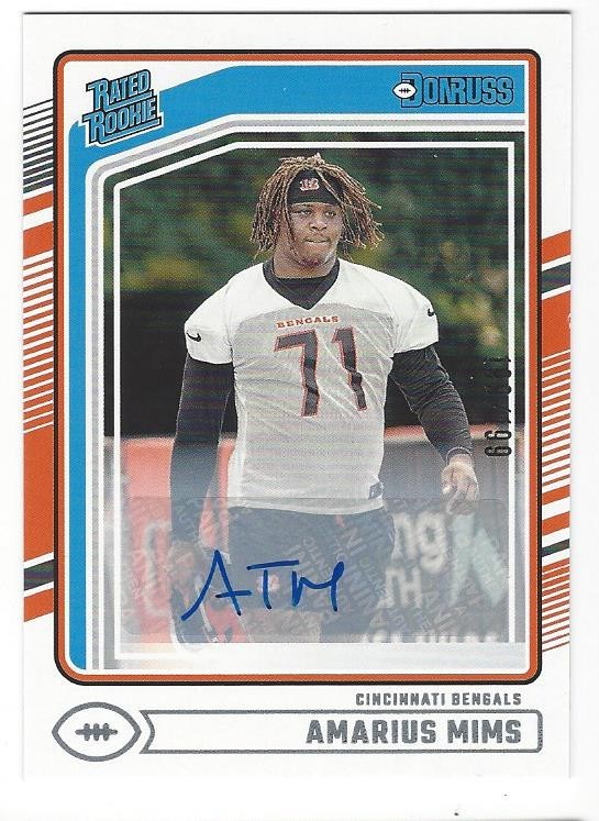 Amarius Mims Panini Donruss #350 Autograph
