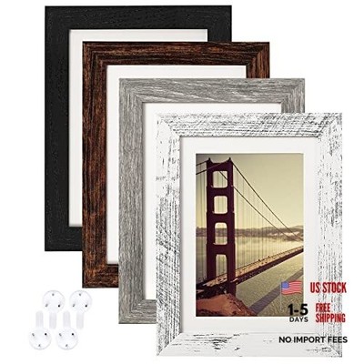 Picture Frame Distressed Farmhouse Wood Pattern Set of 5x7 Multicolour