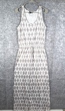 Gap Women's Sleeveless Maxi Dress Gray White Geometric Print Size M